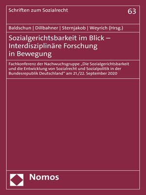 cover image of Sozialgerichtsbarkeit im Blick – Interdisziplinäre Forschung in Bewegung